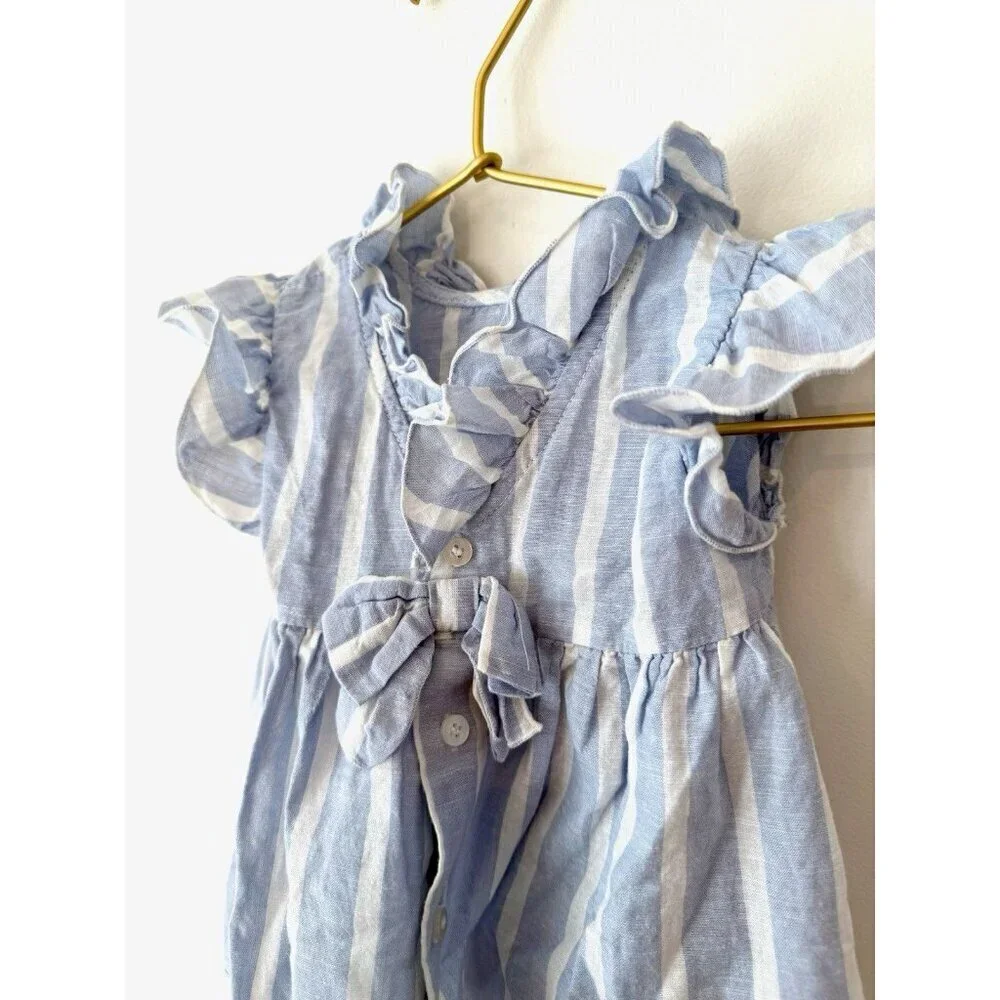Mayoral Floral Flutter Sleeve Top Stripe Baby 12 Mo